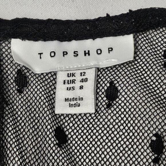 TOPSHOP BLACK LACE LONG-SLEEVE BLOUSE - ELEGANT AND CHIC! - Picture 5 of 7